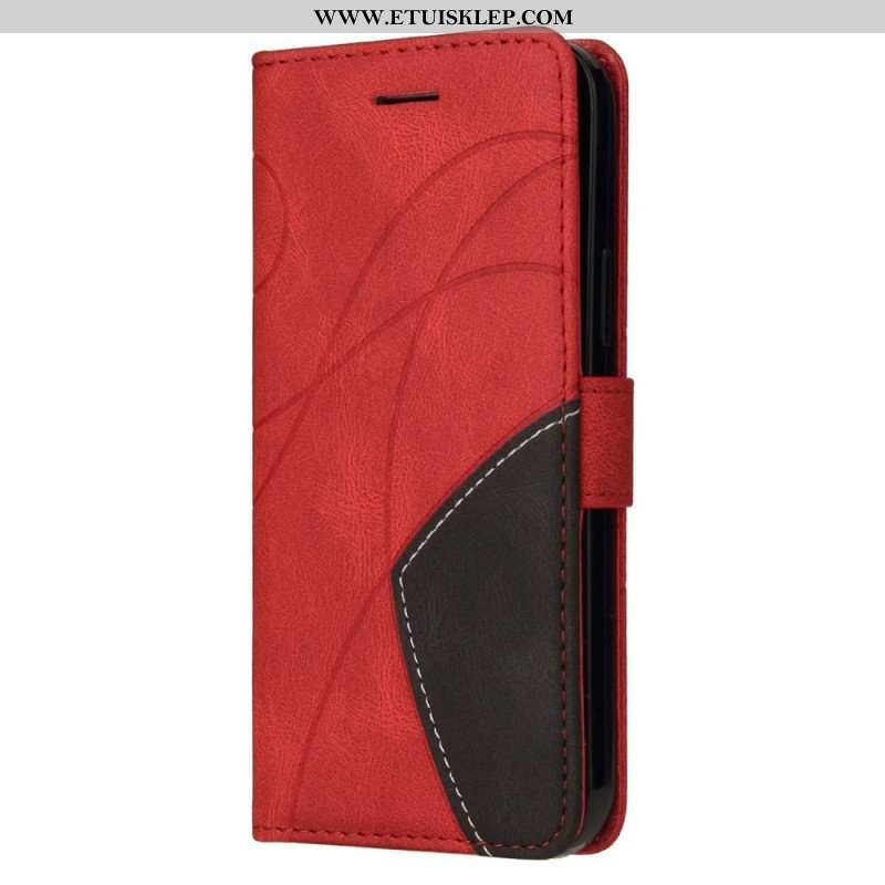 Etui Folio do Samsung Galaxy S23 Ultra 5G z Łańcuch Dwukolorowy Pasek
